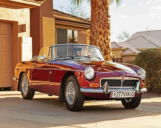 Vintage Mg Car Painting By Numberss.png
