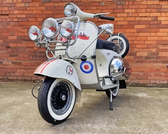 Vintage Mod Scooter Paint By Numbers