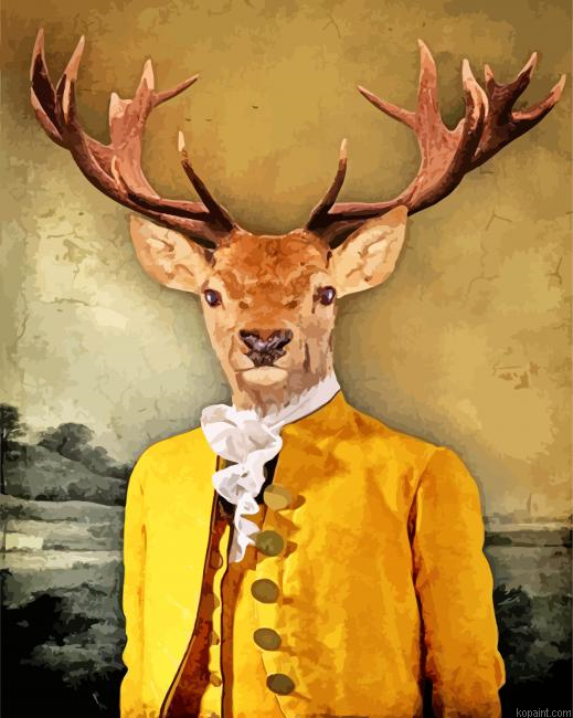 Vintage Mr Deer Painting By Numberss.png
