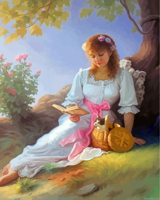 Vintage Nerdy Woman Painting By Numberss.png