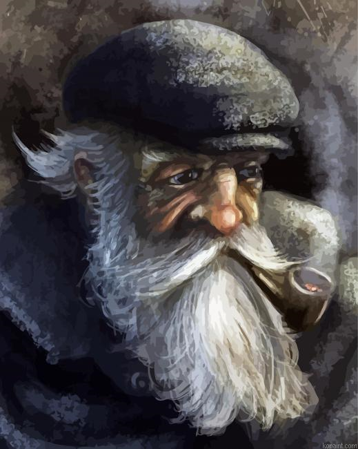 Vintage Old Sailor Painting By Numberss.png