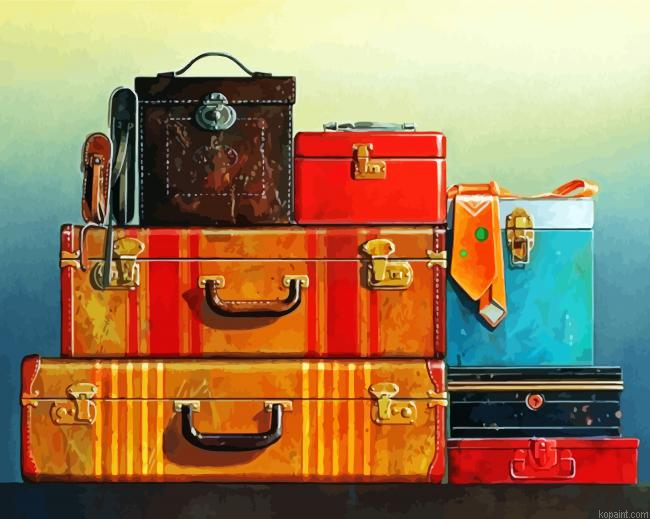 Vintage Old Travel Bags Painting By Numberss.png