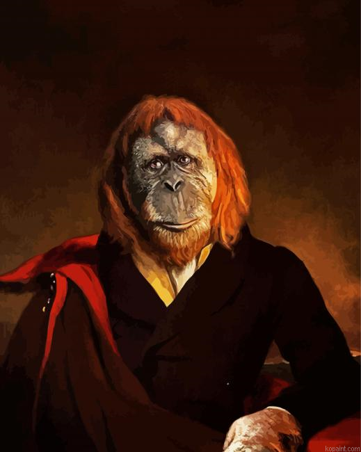 Vintage Orangutan Paint by Numbers