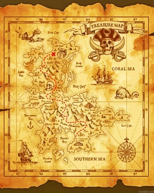 Vintage Pirates Map Painting By Numberss.png