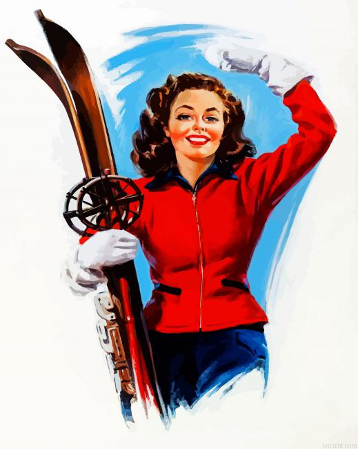 Vintage Ski Girl Painting By Numberss.png