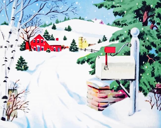 Vintage Snow Scene Painting By Numberss.png