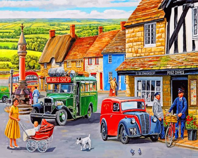 Vintage Town Painting By Numberss.png
