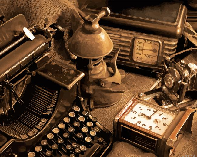 Vintage Typewriter Painting By Numberss.png