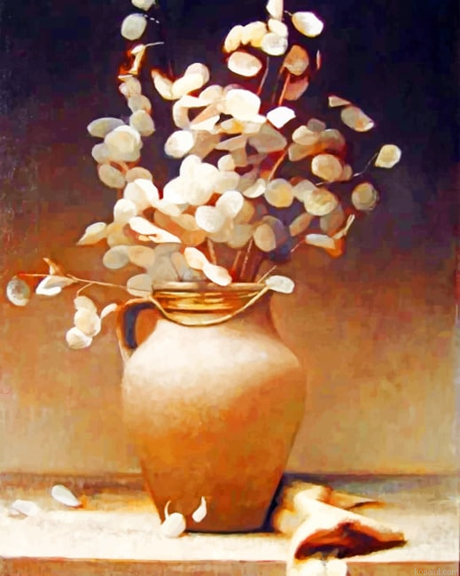 Vintage Vase Of Flowers New Painting By Numberss.png