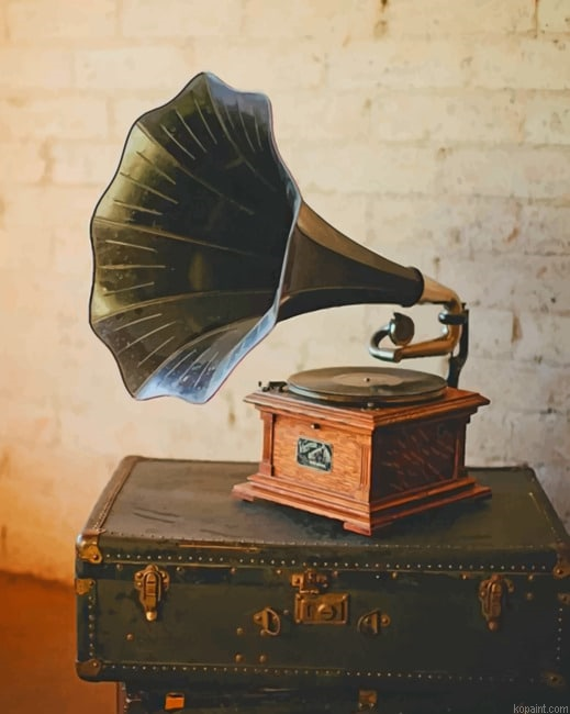 Vintage Vinyl Records Player New Painting By Numberss.png
