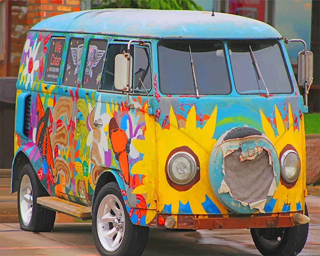 Vintage Volkswagen Van Micro Bus Painting By Numberss.png