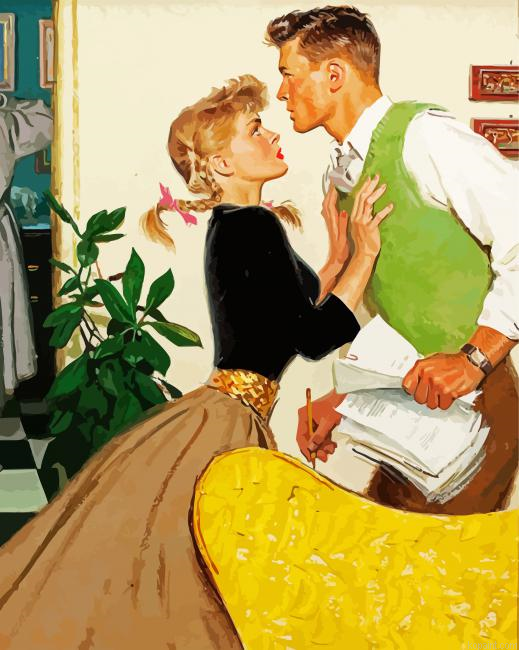 Vintage Young Couple Painting By Numberss.png