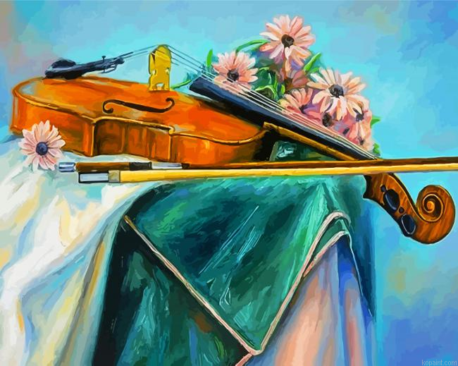 Violin And Flowers Paint By Numbers.png