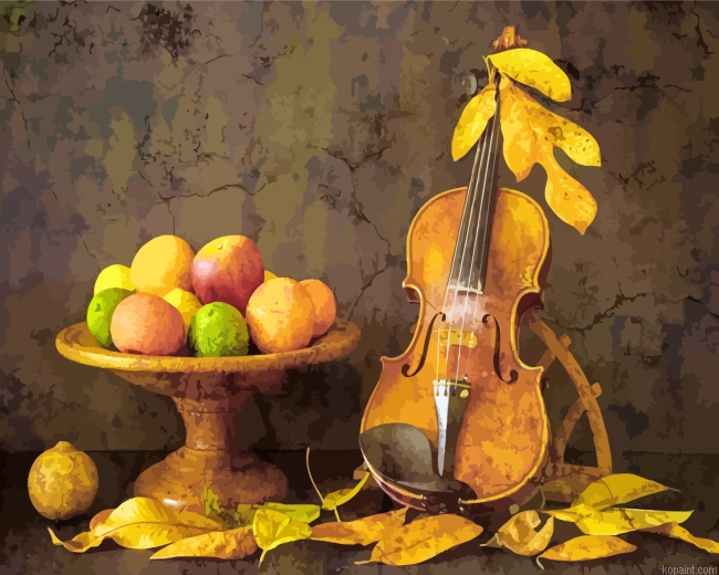 Violin And Fruits Painting By Numberss.png