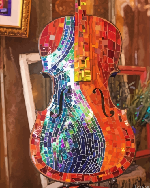 Violin Mosaic Painting By Numberss.png