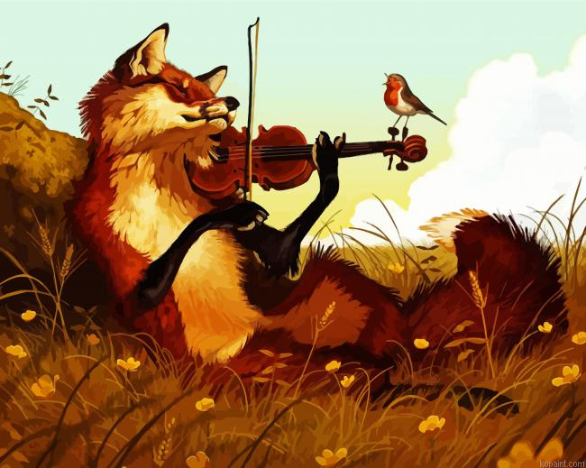 Violinist Fox Painting By Numberss.png