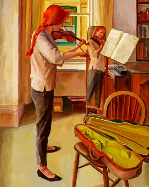 Violinist Girl Art Painting By Numberss.png