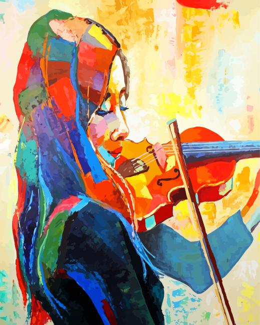 Violinist Woman Painting By Numberss.png