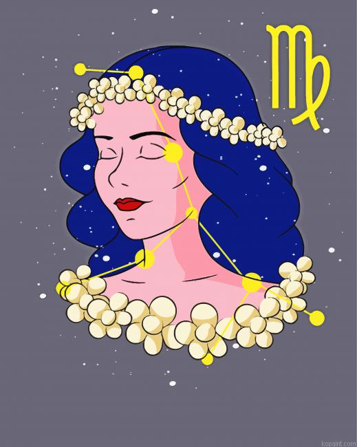 Virgo Zodiac Sign Girl Painting By Numberss.png