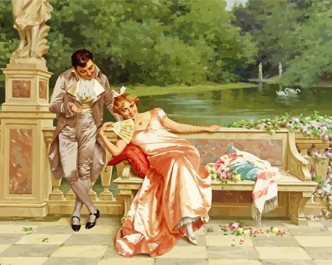 Vittorio Reggianini The Flirtation Painting By Numberss.png