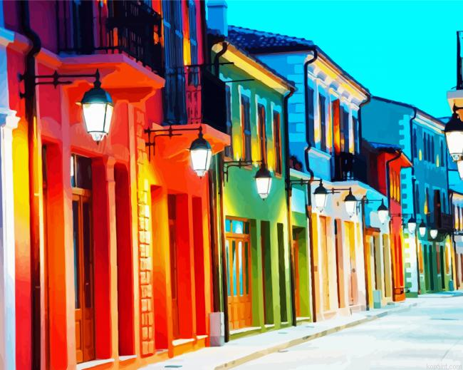 Vlore Albania colorful Buildings Paint By Numbers