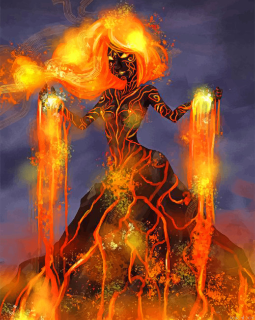 Volcano Woman Painting By Numberss.png