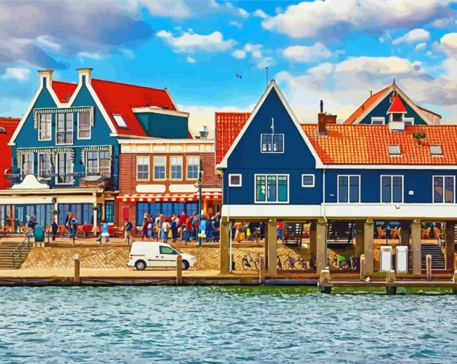 Volendam Buildings In Netherlands Paint By Numbers