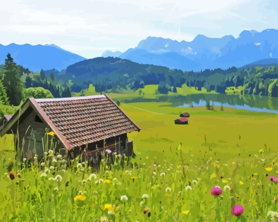 Wagenbruchsee Garmisch Landscape Painting By Numberss.png