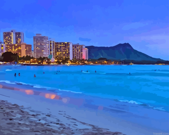Waikiki Beach In Hawaii Painting By Numberss.png
