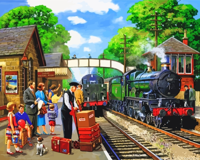 Waiting For Train Painting By Numberss.png