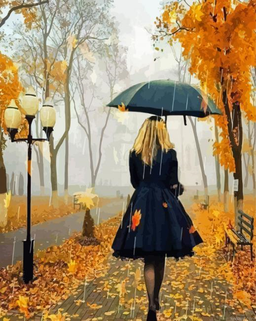Walking Girl In The Rain Painting By Numberss.png