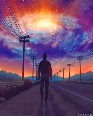 Walking Man Silhouette New Painting By Numberss.png