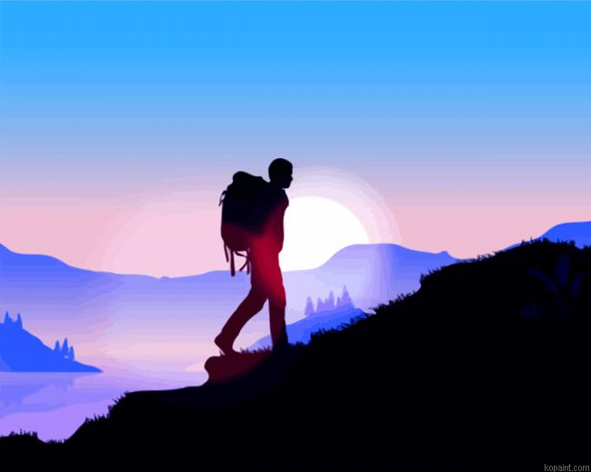 Walking Up Hill Illustration Painting By Numberss.png