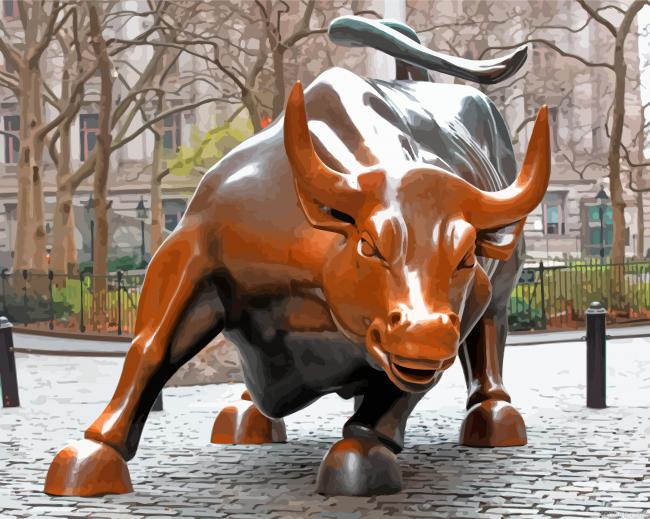Wall Street Bull Sculpture Paint By Numbers