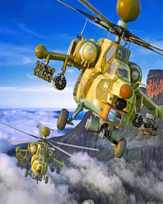 War Helicopter Painting By Numberss.png