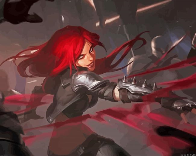 Warrior Katarina League Of Legends Painting By Numberss.png