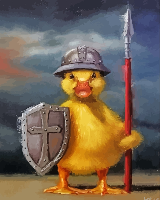Warrior Little Duck Painting By Numberss.png