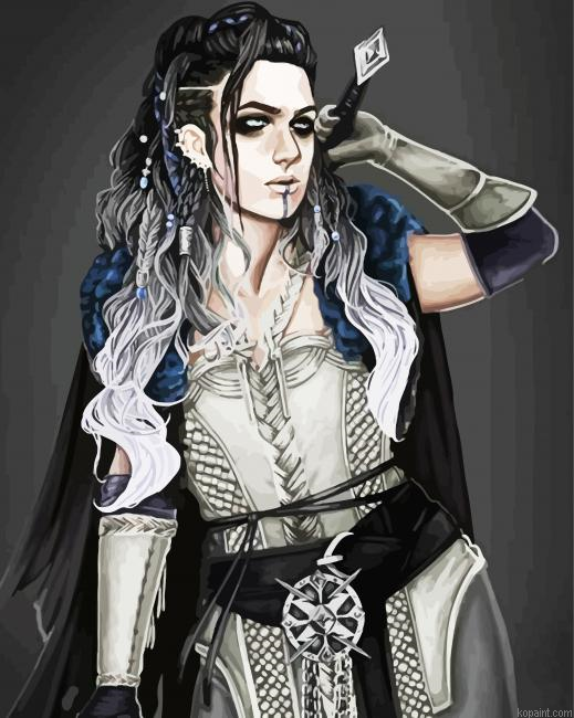 Warrior Viking Lady Painting By Numberss.png