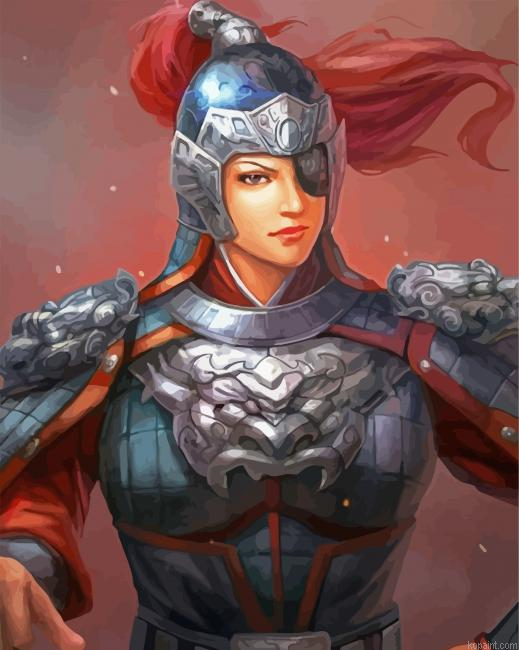 Warrior Young Lady Painting By Numberss.png