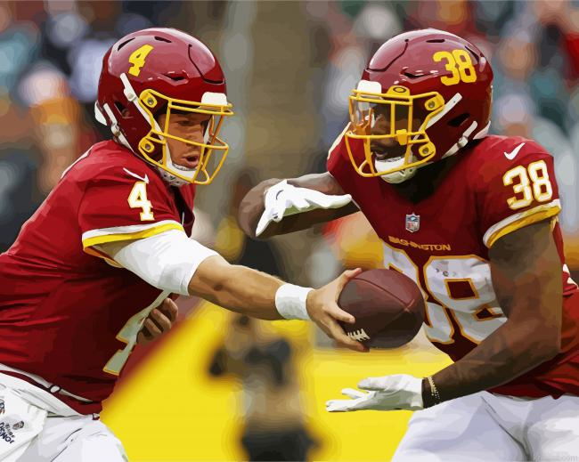 Washington Football Players In A Game Painting By Numberss.png