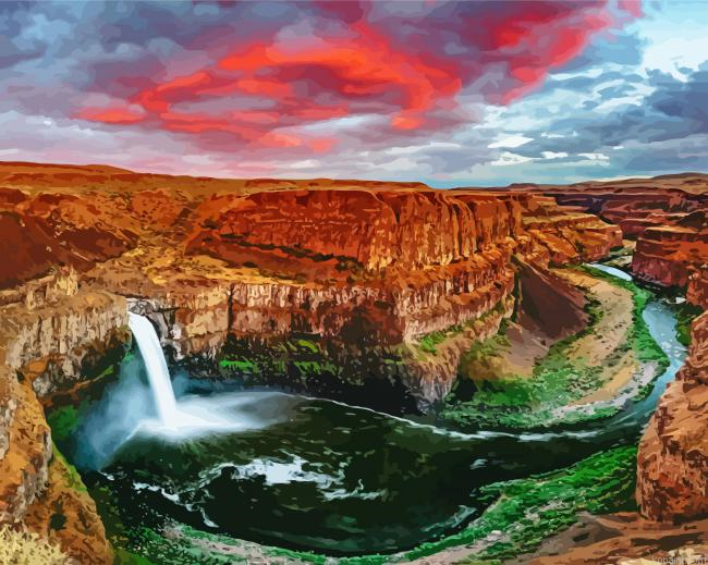 Washington Palouse Waterall Painting By Numberss.png