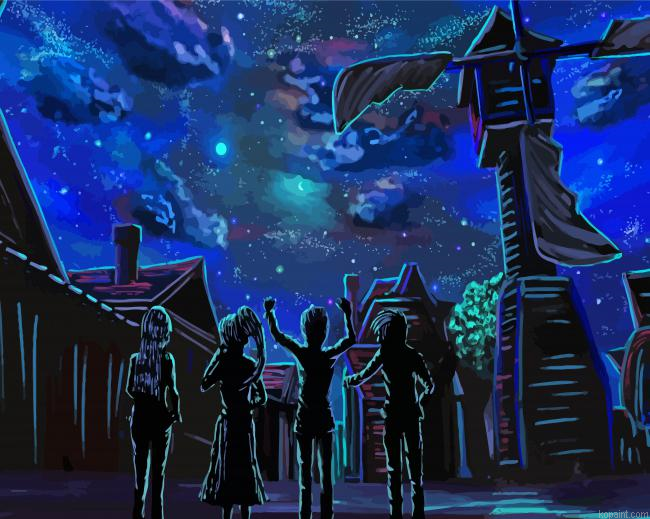 Watching Starry Night Sky Art Painting By Numberss.png