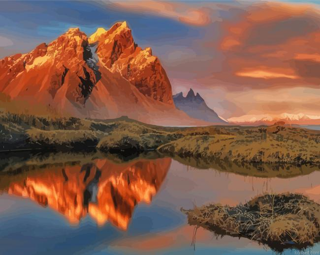 Water Scene Mountain Reflection Painting By Numberss.png