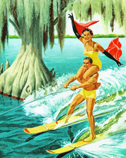 Water Ski Couple Painting By Numberss.png