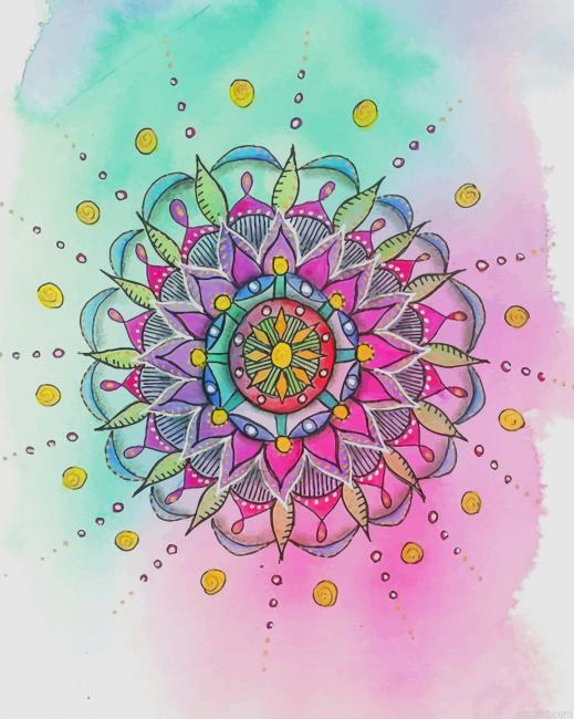Watercolor Mandala Art Paint By Numbers