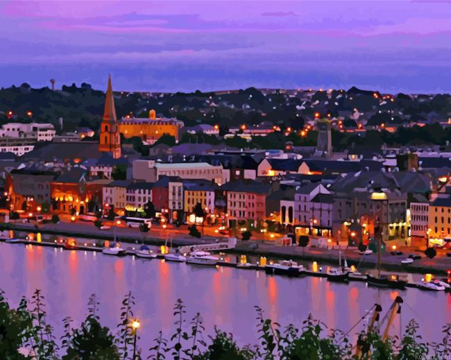 Waterford At Night Ireland Painting By Numberss.png