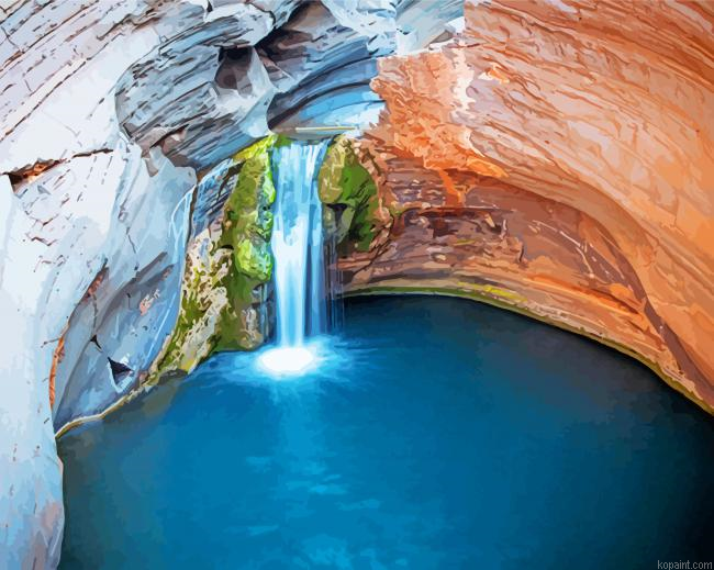 Waterhole And Waterfall Painting By Numberss.png