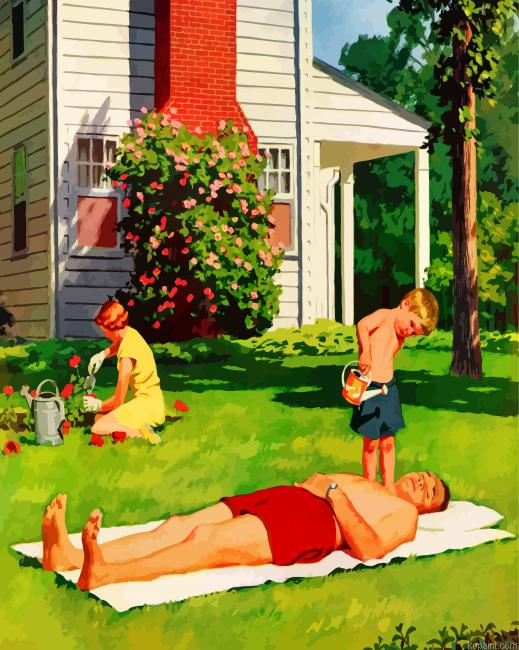 Watering Father Art Painting By Numberss.png