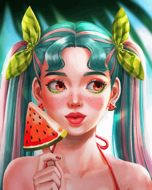 Watermelon Girl Paint By Numbers