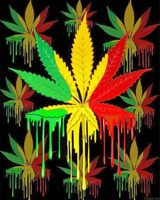 Weed Leaf Paint By Numbers